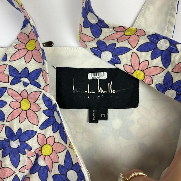 SET - Nicole Miller Daisy Filed Scarf Crop Top and High Waisted Shorts - M - Picture 10 of 13